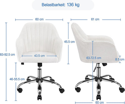 Yaheetech Bürostuhl 360 ° Drehstuhl Schreibtischstuhl höhenverstellbar Computerstuhl mit gepolsterte