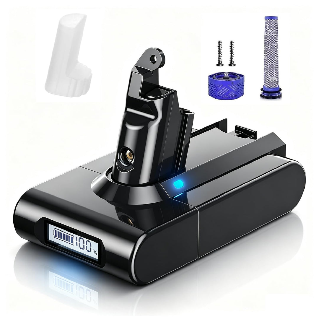 Powtree V6 Akku für Dyson, Ersatzakku für Dyson V6 DC62 mit LCD-Bildschirm | Kompatibel mit SV03 DC5