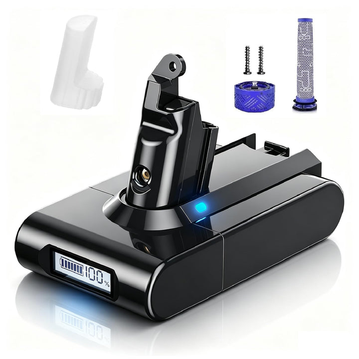 Powtree V6 Akku für Dyson, Ersatzakku für Dyson V6 DC62 mit LCD-Bildschirm | Kompatibel mit SV03 DC5