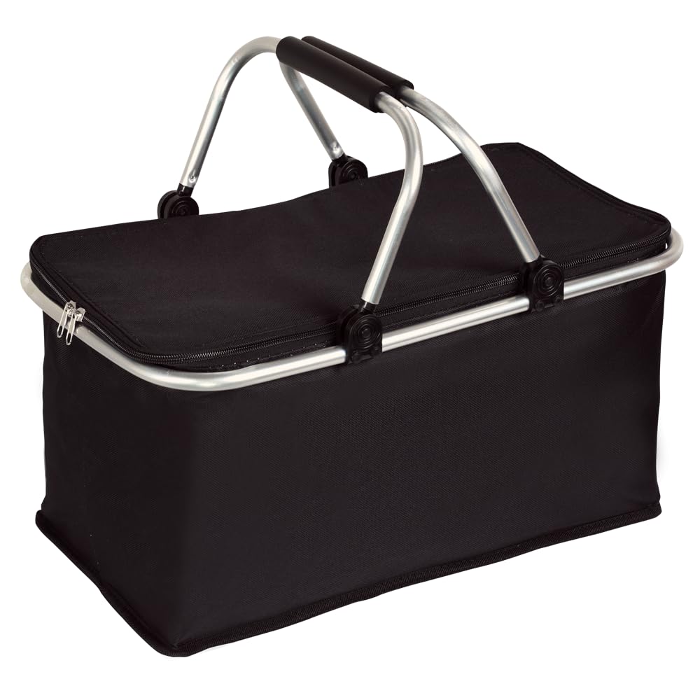 KESPER | Einkaufskorb mit Thermobeschichtung, faltbar, Material: Polyester mit Metallrahmen, Masse: