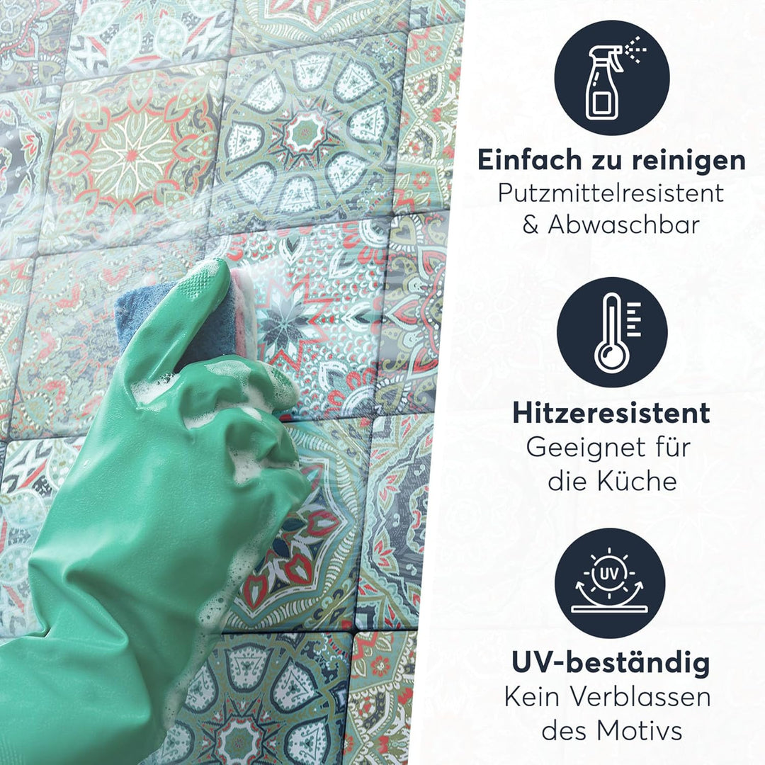 50 Stück Klebefliesen 20x20 cm für Bad und Küche - Fliesenfolie, Fliesenfaufkleber - Fliesensticker,