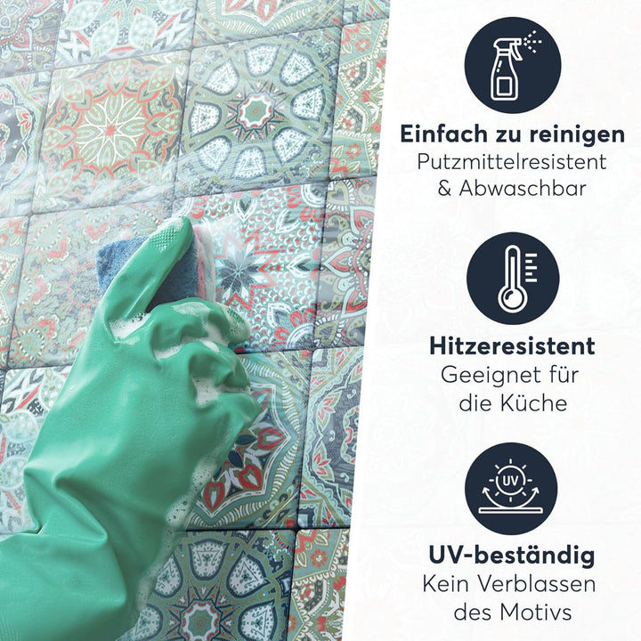 20 Stück Fliesenfolie für Bad und Küche 20x20 cm - Mosaikfliesen, Fliesensticker - Sticker Fliesen s