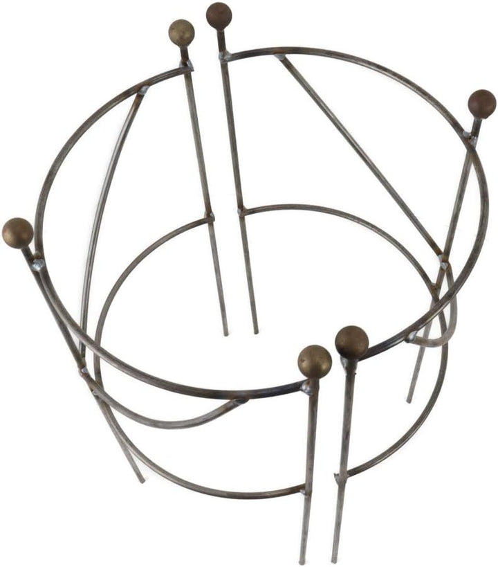 Hirsch Terracotta Staudenhalter halbrund H:50 B:30 T:16cm stabil massiv Vollmaterial, Pflanzenstütze