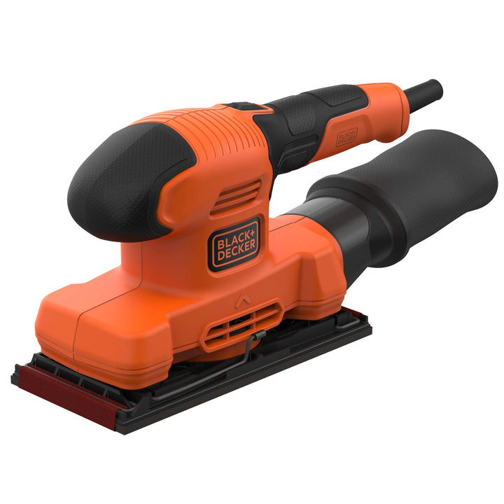 Black+Decker BEW220 Schwingschleifer (150W, Schleifplatten 90 x 187 mm, mit integrierter Staubabsaug