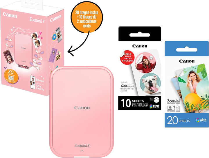 Canon Zoemini 2 Mini Fotodrucker mobil tragbar unterwegs Hosentasche Printing KIT & ZP-2030 Original