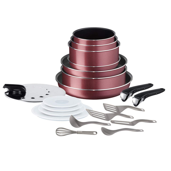Tefal Ingenio Essential Kochgeschirr, 20 p, Töpfe, Pfannen, Deckel, Schmorpfanne, Löffel, Spatel, Sc
