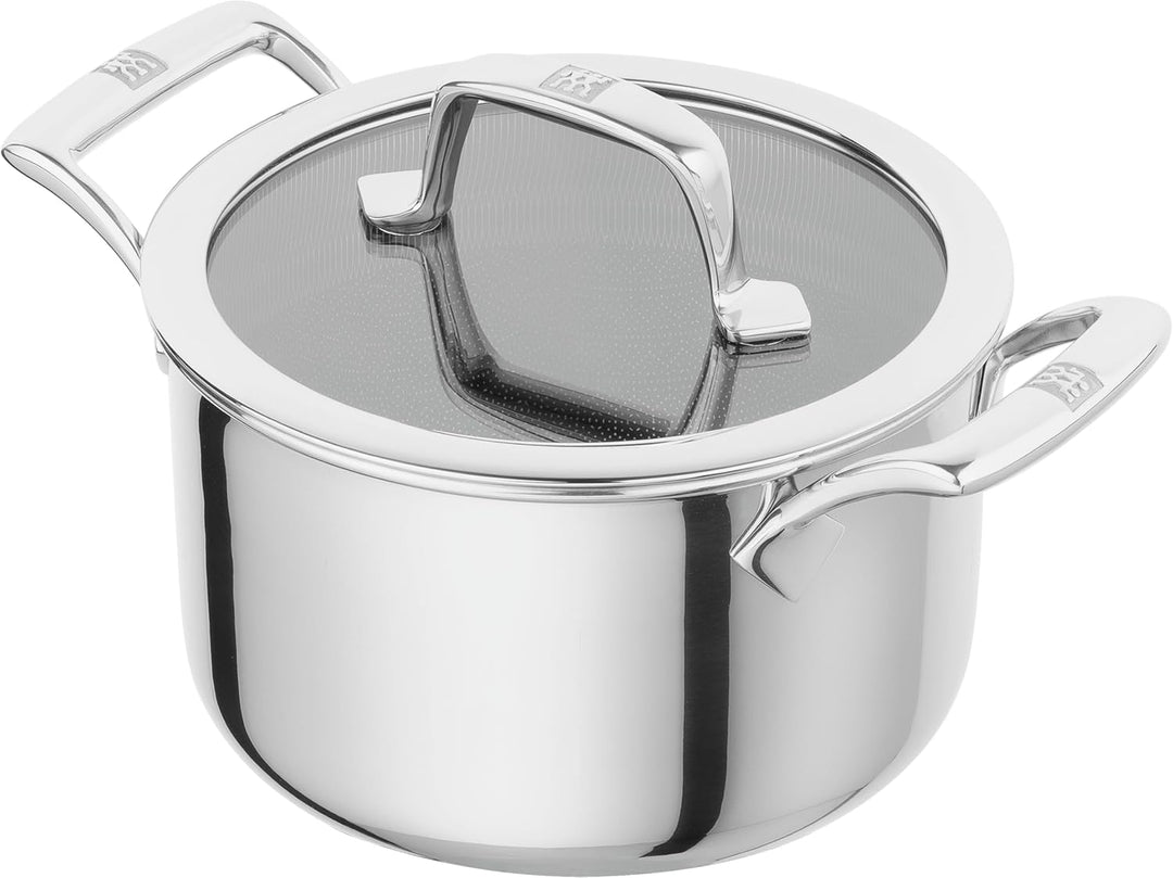 ZWILLING Peak Kochtopfset 5-tlg mit keramischer Antihaftbeschichtung, Besonders kratzfest, Glasdecke