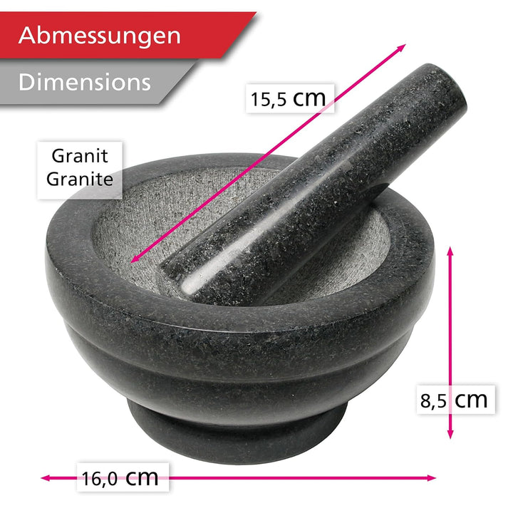 wenco 555876 Mörser, Steingut, grau