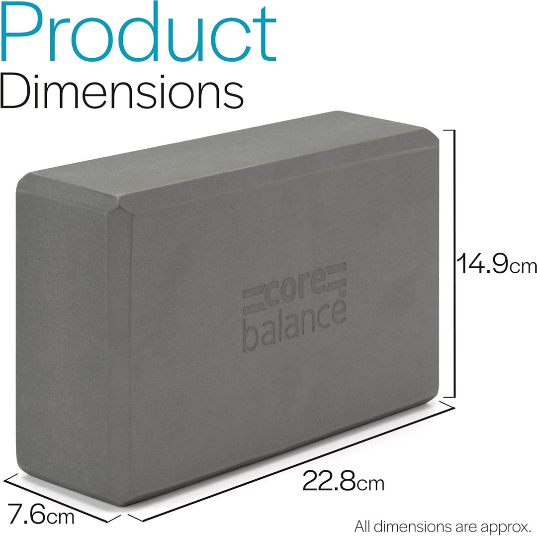 Core Balance Yoga Blocks im Doppelpack &amp; GRATIS Yoga-Gurt, 2 STK. Eva Schaumstoff-Blöcke, robust &amp; l