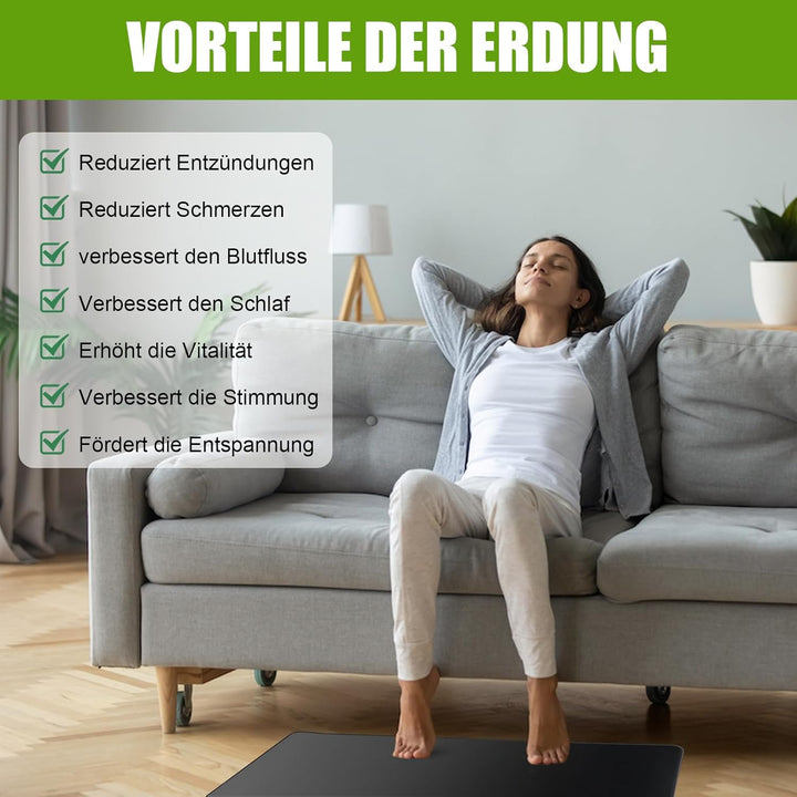 Erdungsmatte Mit EU Sicherheitserdungsdraht,Grounding Mat für die füsse Set für verbesserten Schlaf,