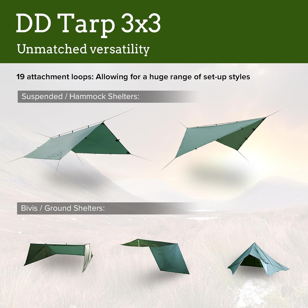 DD Plane, 3 m x 3 m, leicht, vielseitig und robust, sunset orange, Sunset Orange