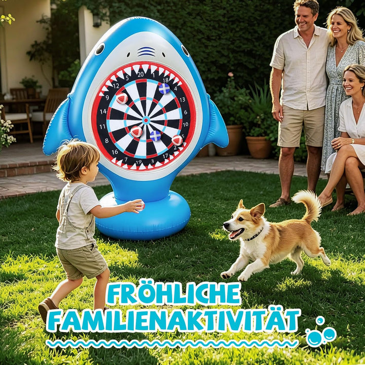 Aufblasbare Dartscheibe für Pool, Wurfspiel mit 10 Klettbällen, Wasserspielzeug für Kinder Erwachsen