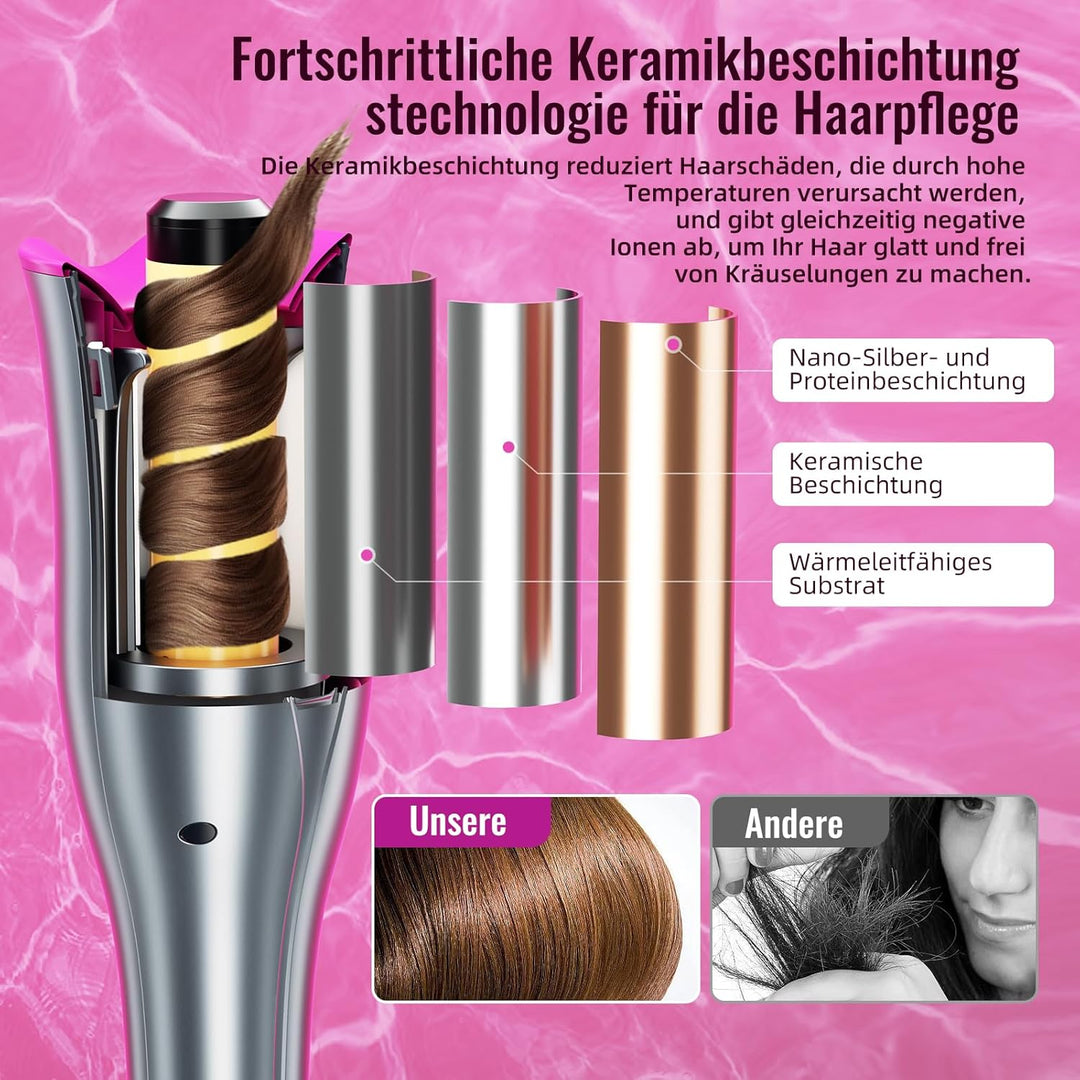 Lockenstab Automatischer, Lockenwickler Anionen-Schutz Auto Haar Curler Keramik Curl Wand Lockenstab