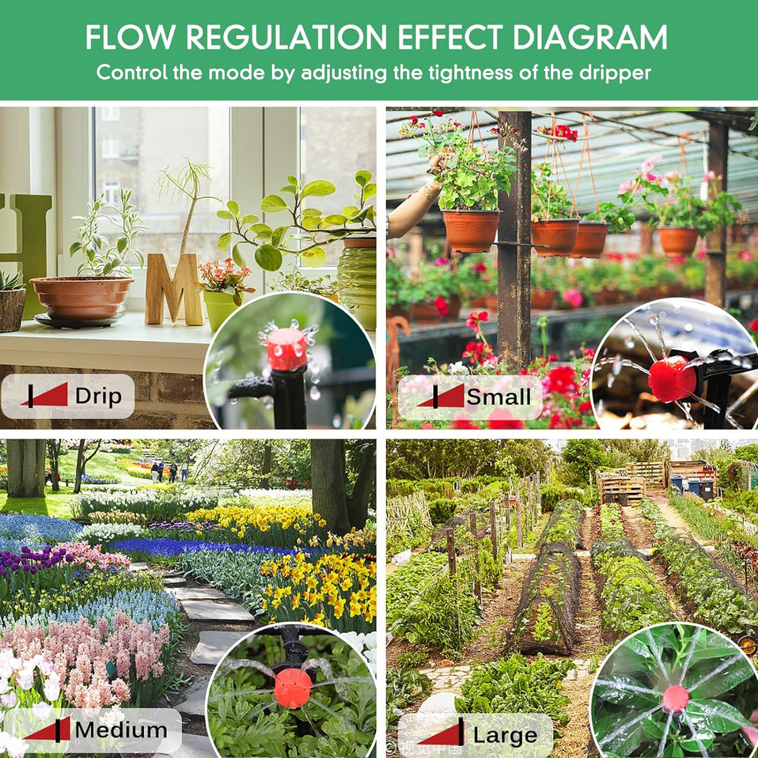 ANJUN 50m Garten BewässerungsSystem, 200 Pcs Garten Bewässerung Kit, Automatik Tröpfchenbewässerung