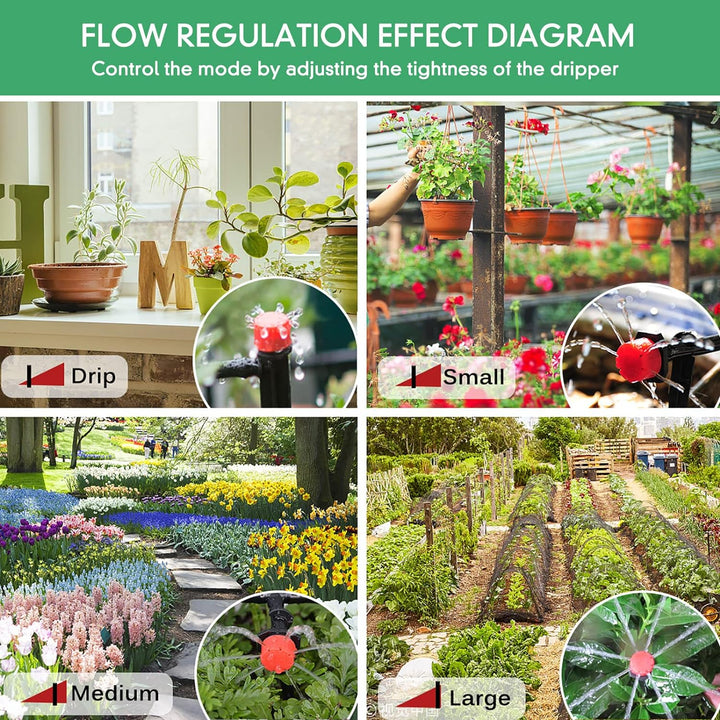 ANJUN 50m Garten BewässerungsSystem, 200 Pcs Garten Bewässerung Kit, Automatik Tröpfchenbewässerung