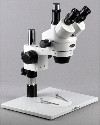 AmScope SM-1TZ Trinokulares Inspektionsmikroskop mit Super Gross Ständer, 3.5X-90X, Weiss