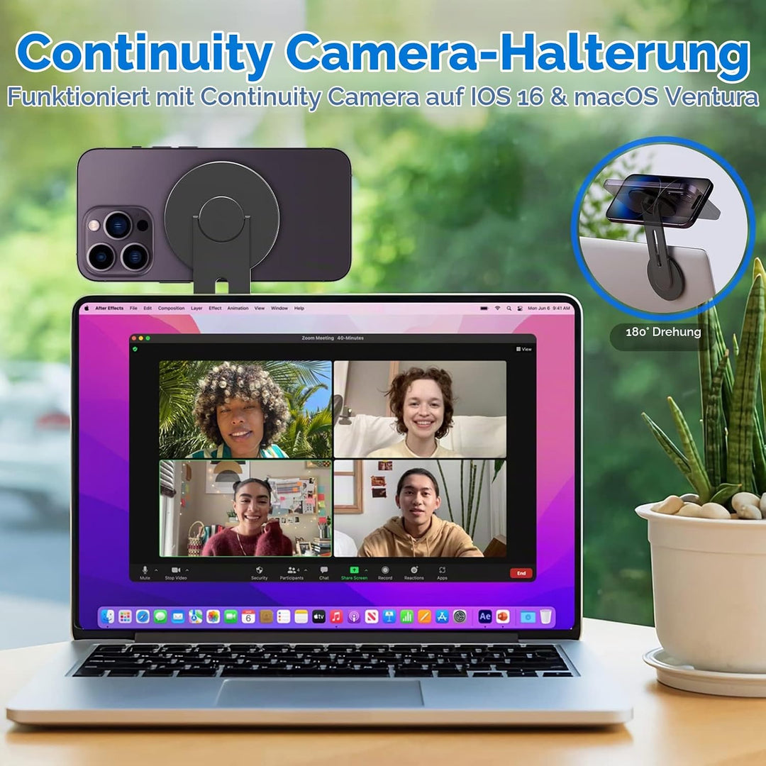 CloudValley Magnetische Laptop Handy Ständer, Einstellbare Kamera-Übergabe Zubehör für MacBook &amp; iPh