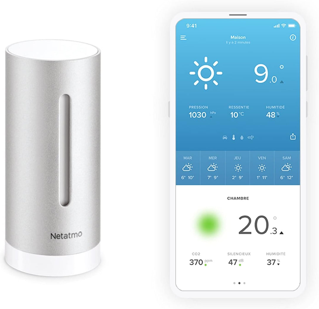 Netatmo Windmesser für Netatmo-Wetterstation, schwarz, NWA01-WW & Zusätzliches Modul für Wetterstati
