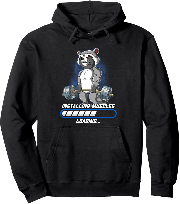 Waschbär Muskeln Aufbauen Bodybuilding Fitness Gym Pullover Hoodie