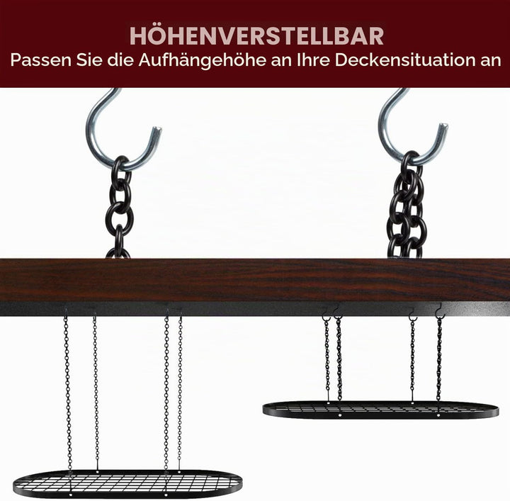 Vdomus Hängender Topfhalter, Schwerlast Gusseisen Deckenlagerung, Montierte Küche Überkopf Töpfe Hal