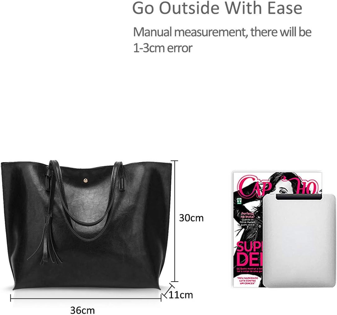 NICOLE&DORIS Damen Tote Tasche Handtasche Schultertasche aus PU-Leder Umhängetaschen Mode grosse Han