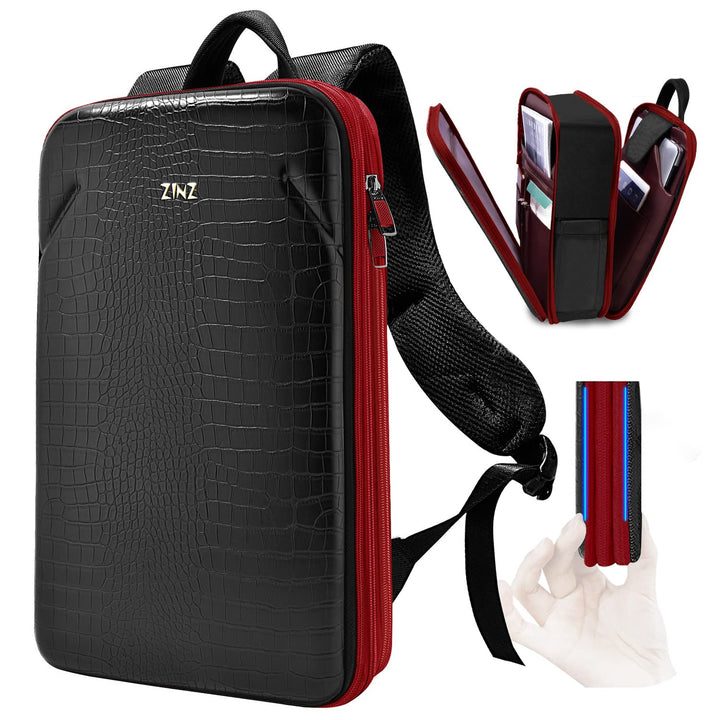 ZINZ Schlanker Laptop Rucksack 15,6 Zoll mit Variabler Kapazität, Diebstahlsicherer Business Tagesru