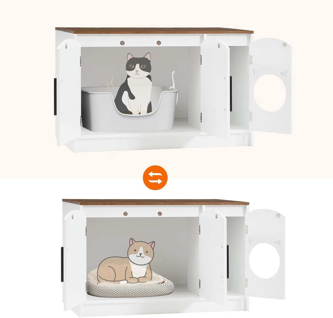 HOOBRO Katzenklo Schrank, Verstecktes Katzenklo, Katzenschrank, Moderner Katzenkloschrank aus Holzwe