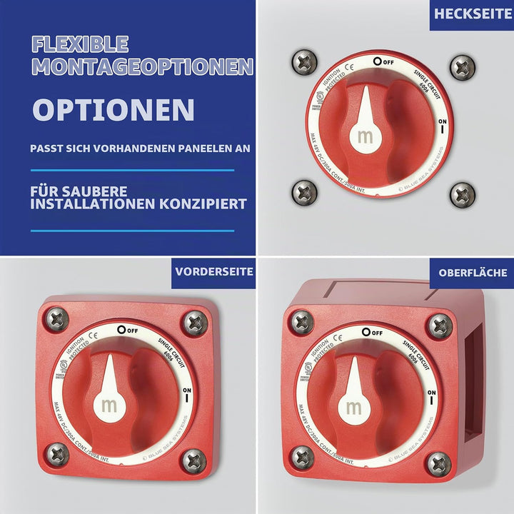 Blue Sea Systems Batterieschalter m-Serie, 300 A, An-Aus mit Knauf MULTICOLOR, An-Aus mit Knauf MULT