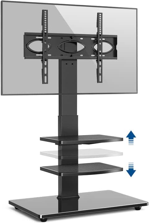 RFIVER TV Bodenständer TV Ständer TV Standfuss mit 3 Ablagen für 32-70 Zoll Flach Curved TV Fernsehs