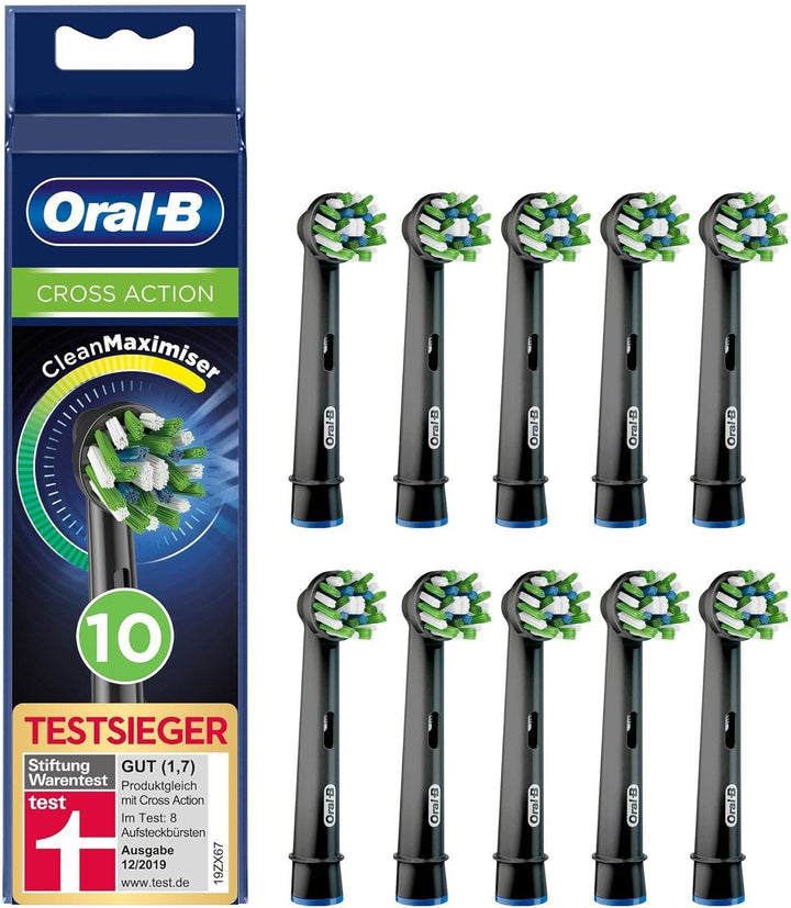 Oral-B CrossAction Black Edition Aufsteckbürsten mit CleanMaximiser-Borsten für ganzheitliche Mundre