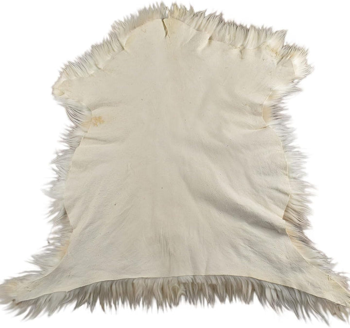 ZIEGENFELL Creme Weiss Champagner LANGHAAR CA. 70 x 50 cm DEKO Fell VON KUHFELLE ONLINE