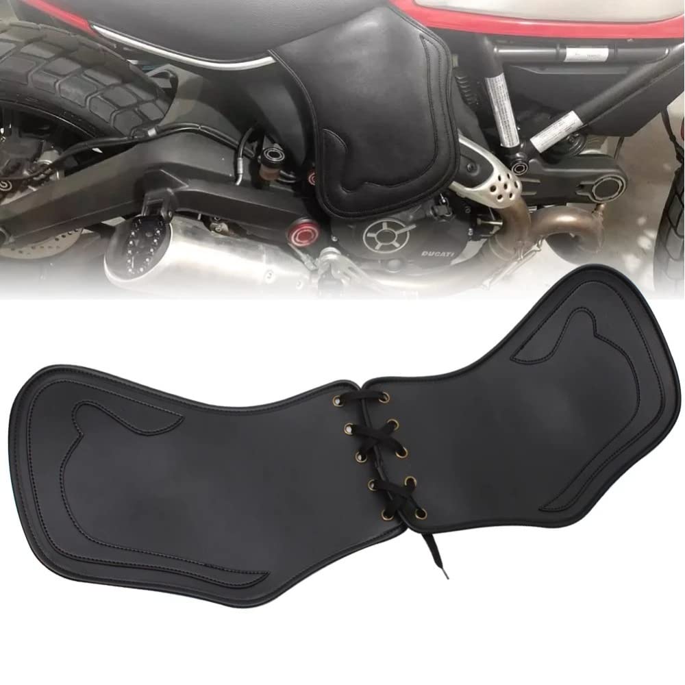 Motorradsattel Leder Hitzeschild, Deflektor Schutz Lünette Motor Heizung Isolierung Lederpad