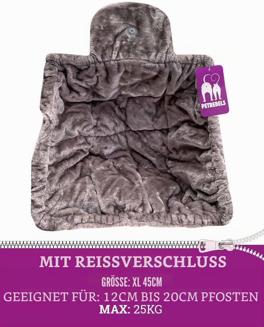 Petrebels Liegemulde für Kratzbaum Viereckig Waschbar, 45 x 45 cm, für Ø 12 cm bis Ø 20 cm Stämme, m