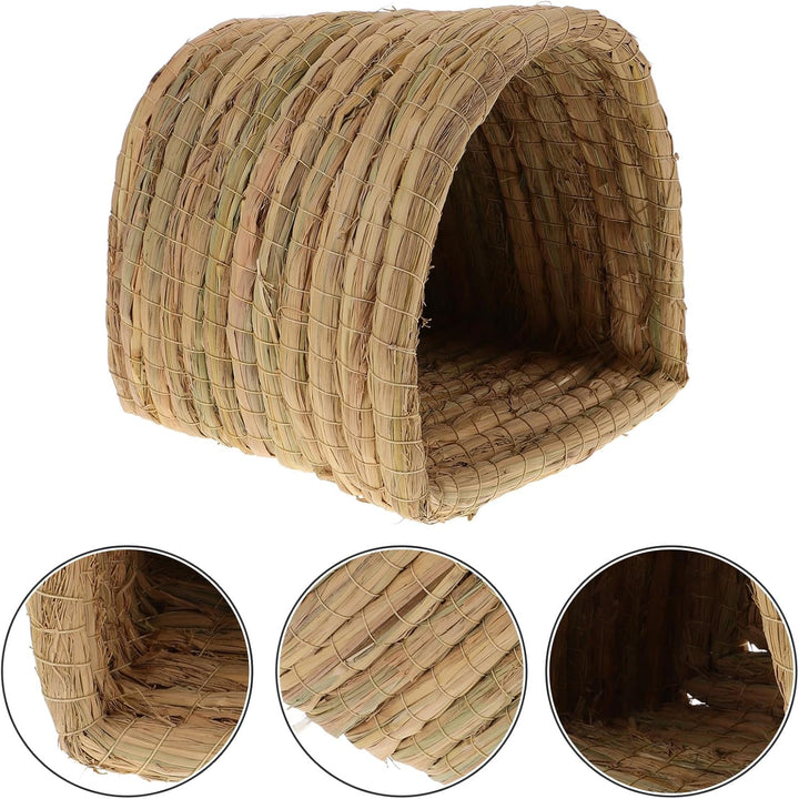 HEMOTON Geflochtenes Hamsternest Hühnerschlafnest Nest Für Kleintiere Strohgeflochtenes Bett Schlafh