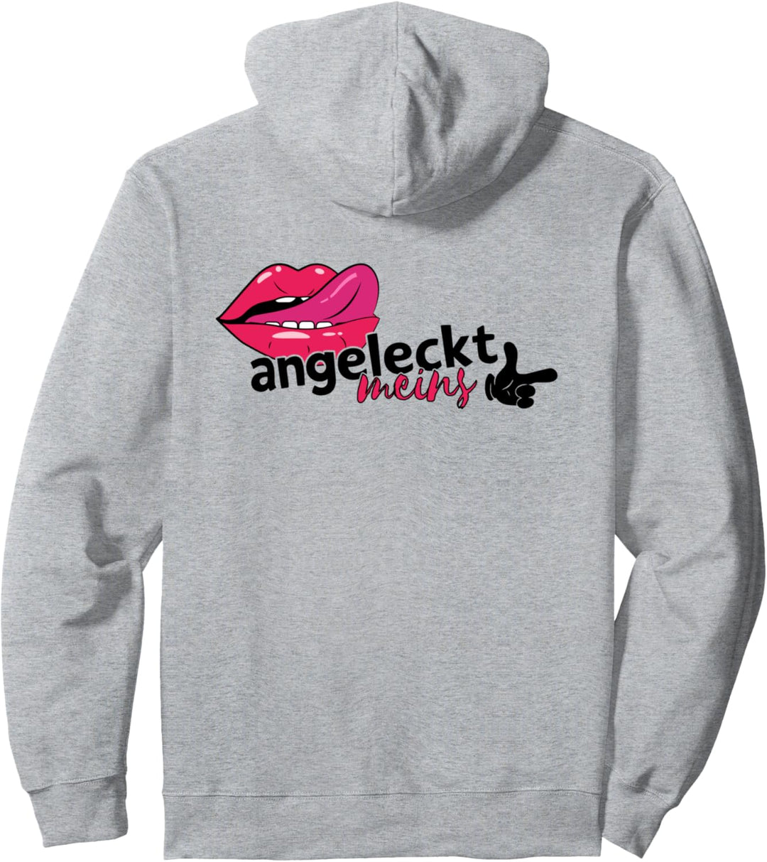Partnerlook Pärchen Mund mit Zunge Angeleckt Meins Pullover Hoodie
