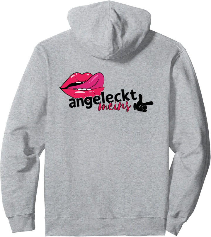 Partnerlook Pärchen Mund mit Zunge Angeleckt Meins Pullover Hoodie