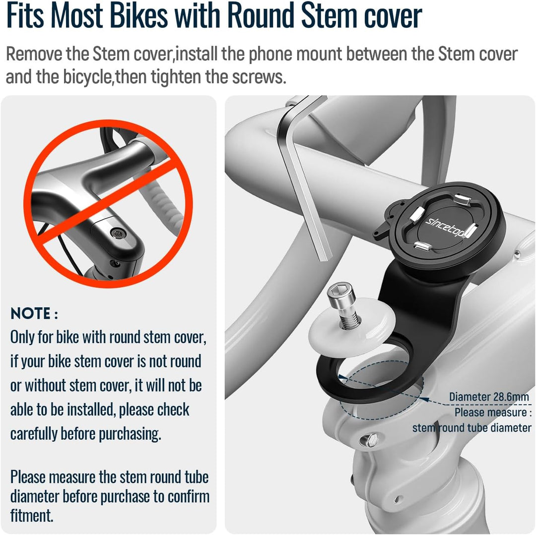 sincetop Fahrrad-Handyhalterung, Mountainbike-Vorbau Handyhalter, universelle Aluminium-Lenkerhalter
