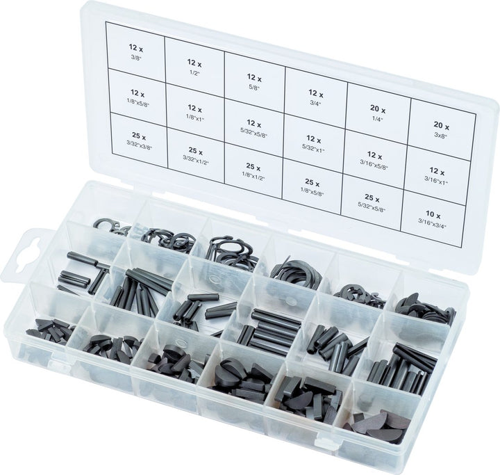 KS Tools 970.0520 Sortiment Spannstift/Seegering/Federkeile/E-Sicherungsring, 295-tlg.