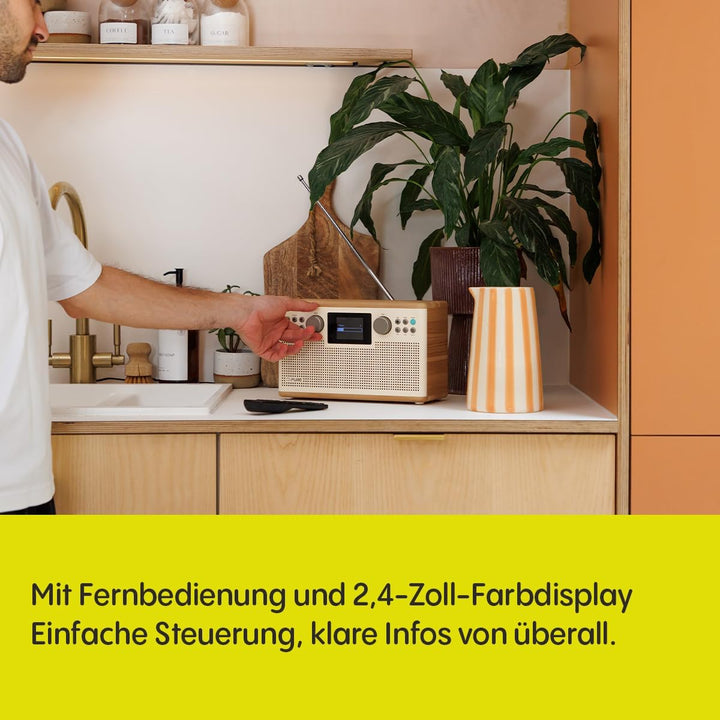 Pure Classic H6 Hi‑Fi Stereoanlage und Musikanlage mit DAB+ UKW Radio Bluetooth 5.3 USB‑A & AUX 2,4"