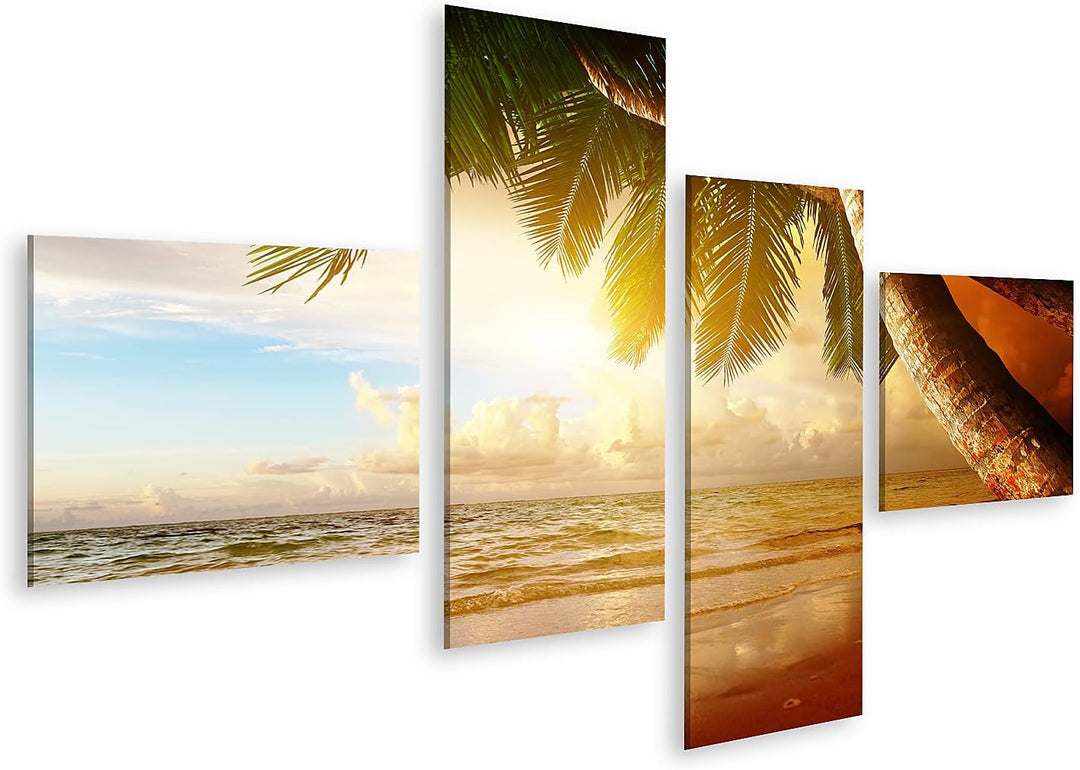 islandburner Bild auf Leinwand Sonnenaufgang Am Strand Der Karibik Bilder Wandbilder Poster Leinwand