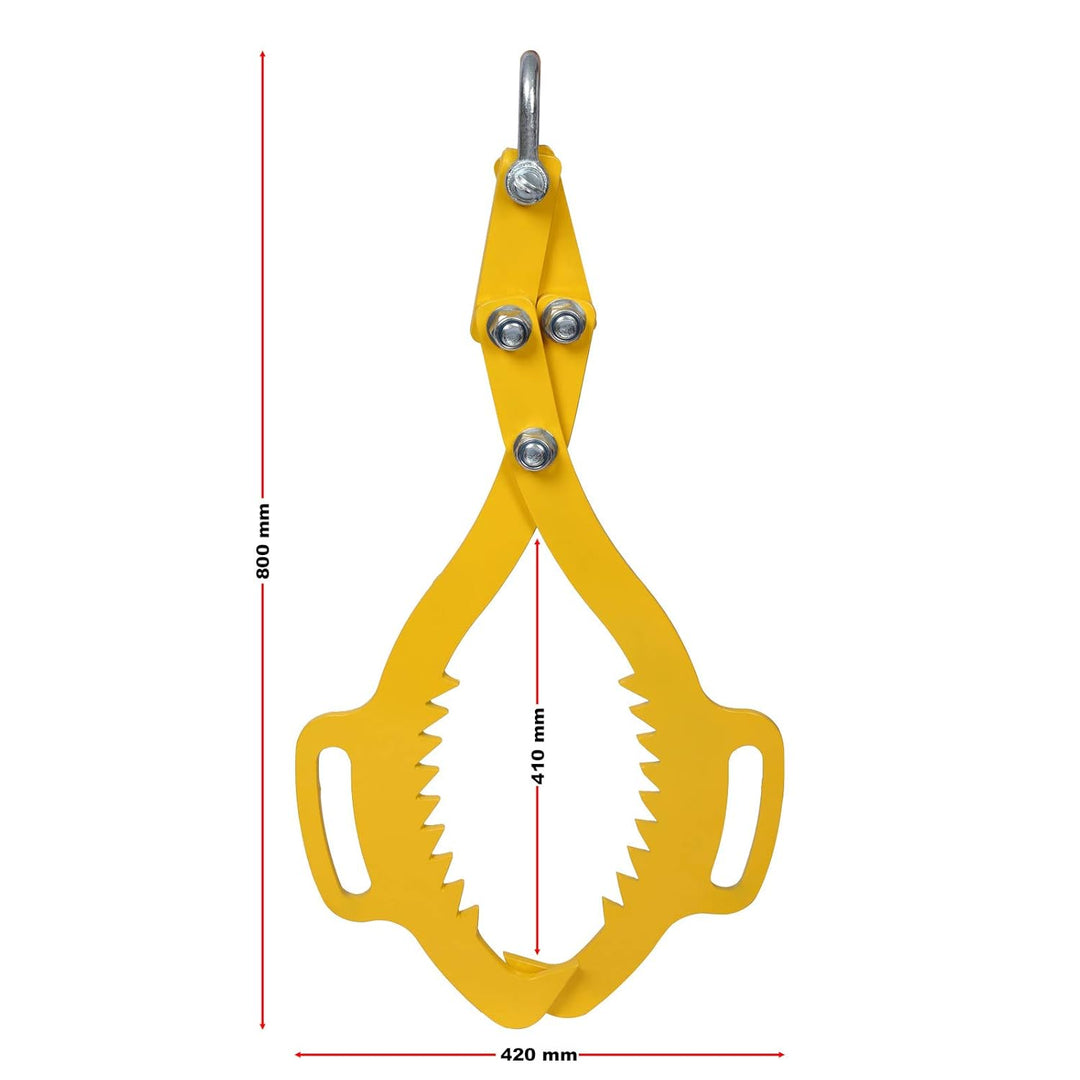 Wiltec Forstzange für Baumstämme bis 620 mm, 1000 kg Zugkraft, Holzzange Hebezange Packzange mit 2 K