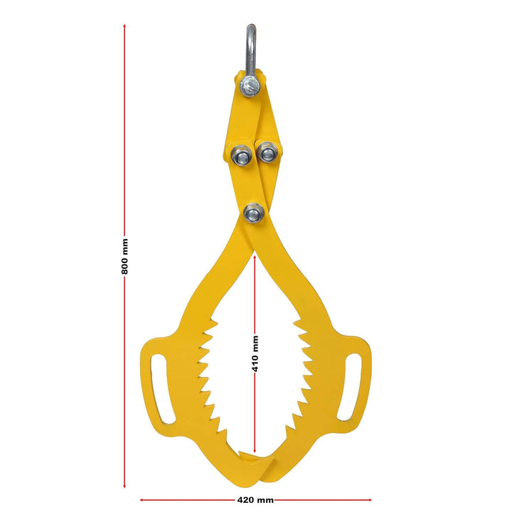 Wiltec Forstzange für Baumstämme bis 620 mm, 1000 kg Zugkraft, Holzzange Hebezange Packzange mit 2 K