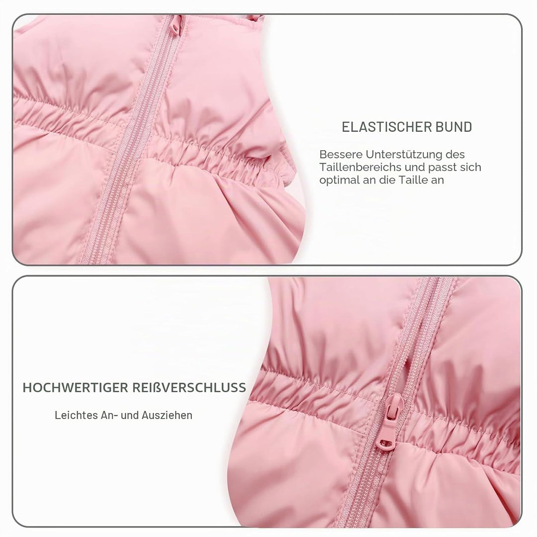 JiAmy Kinder Schneeanzug Daunenjacke mit Kaputze + Schneelatzhose, Winter Bekleidungsset Mädchen Win