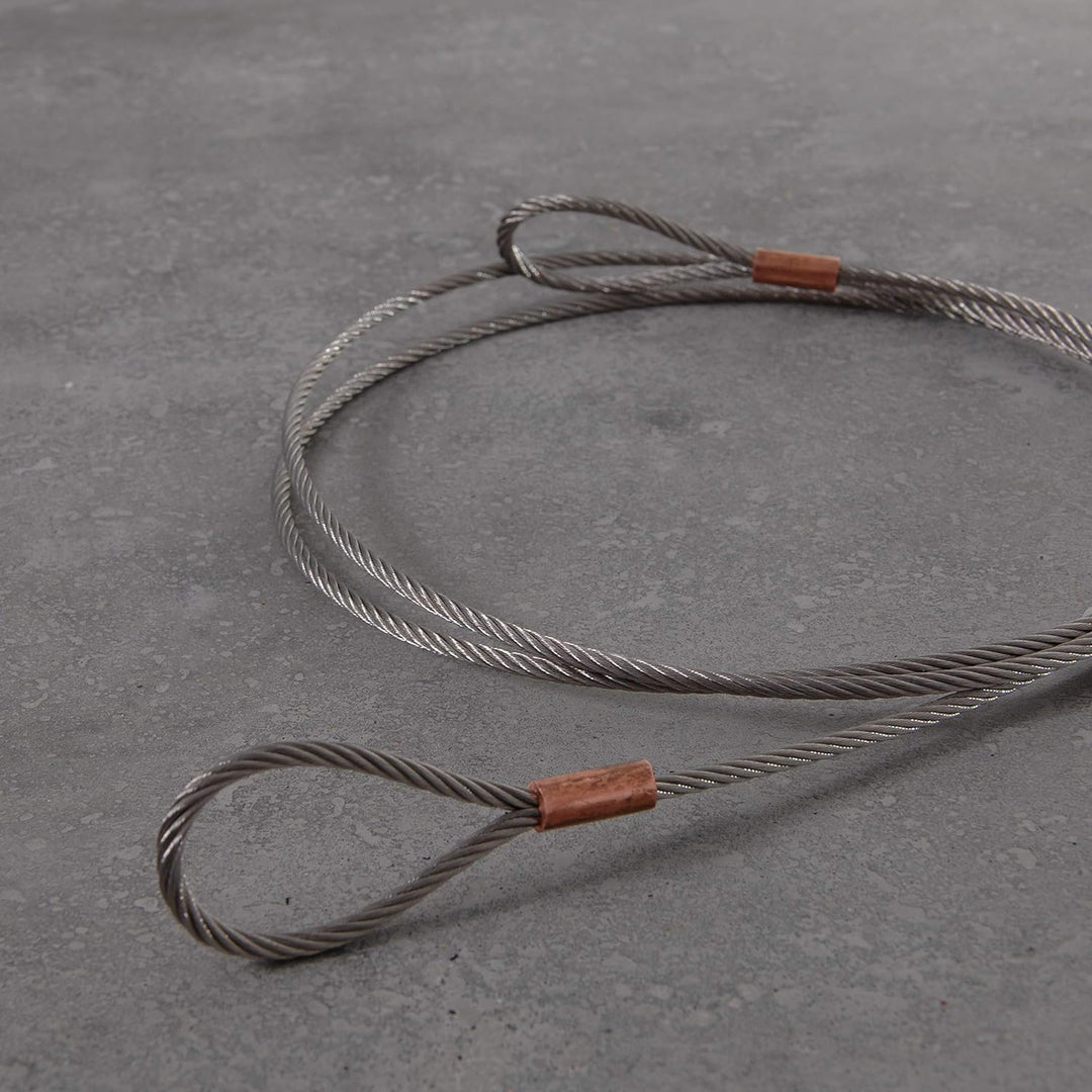 Drahtseile24 Edelstahlseil mit Ösen, Edelstahl Drahtseil mit Schlaufen | V4A AISI 316 | Ø2mm / 50kg