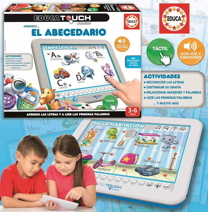 Educa 15435 Touch Junior Lernen Das Alphabet Lernspiel für Kinder, bunt, 30.5 x 23.4 x 6.1, Alphabet