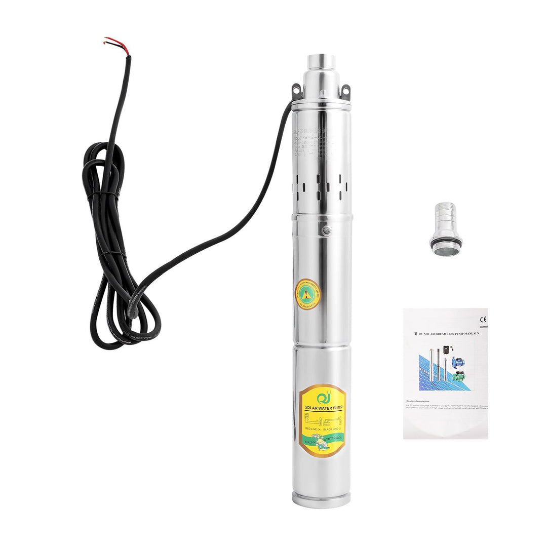 DC Solar Tauchpumpe Tiefbrunnenpumpe Edelstahlgehäuse 24V Solarpumpe Tauchpumpe