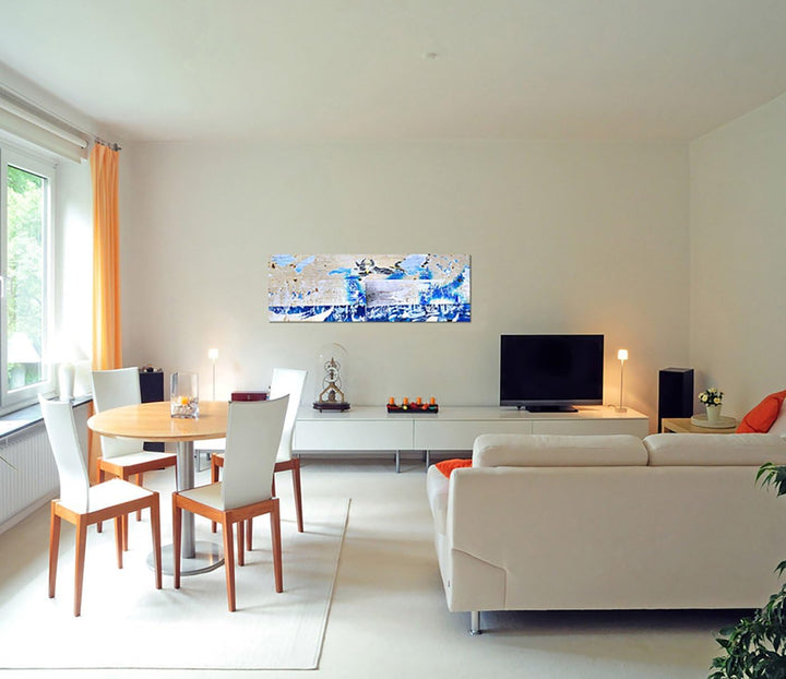 Paul Sinus Art Panoramabild auf Leinwand und Keilrahmen 150x50cm Kunst Poster Malerei Graffiti abstr