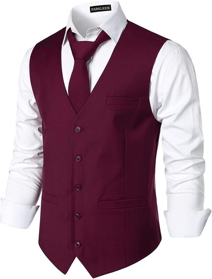 PARKLEES Herren Hipster Urban Design Business Formale Weste Slim Fit Anzug Smoking Kleid Weste XXL w