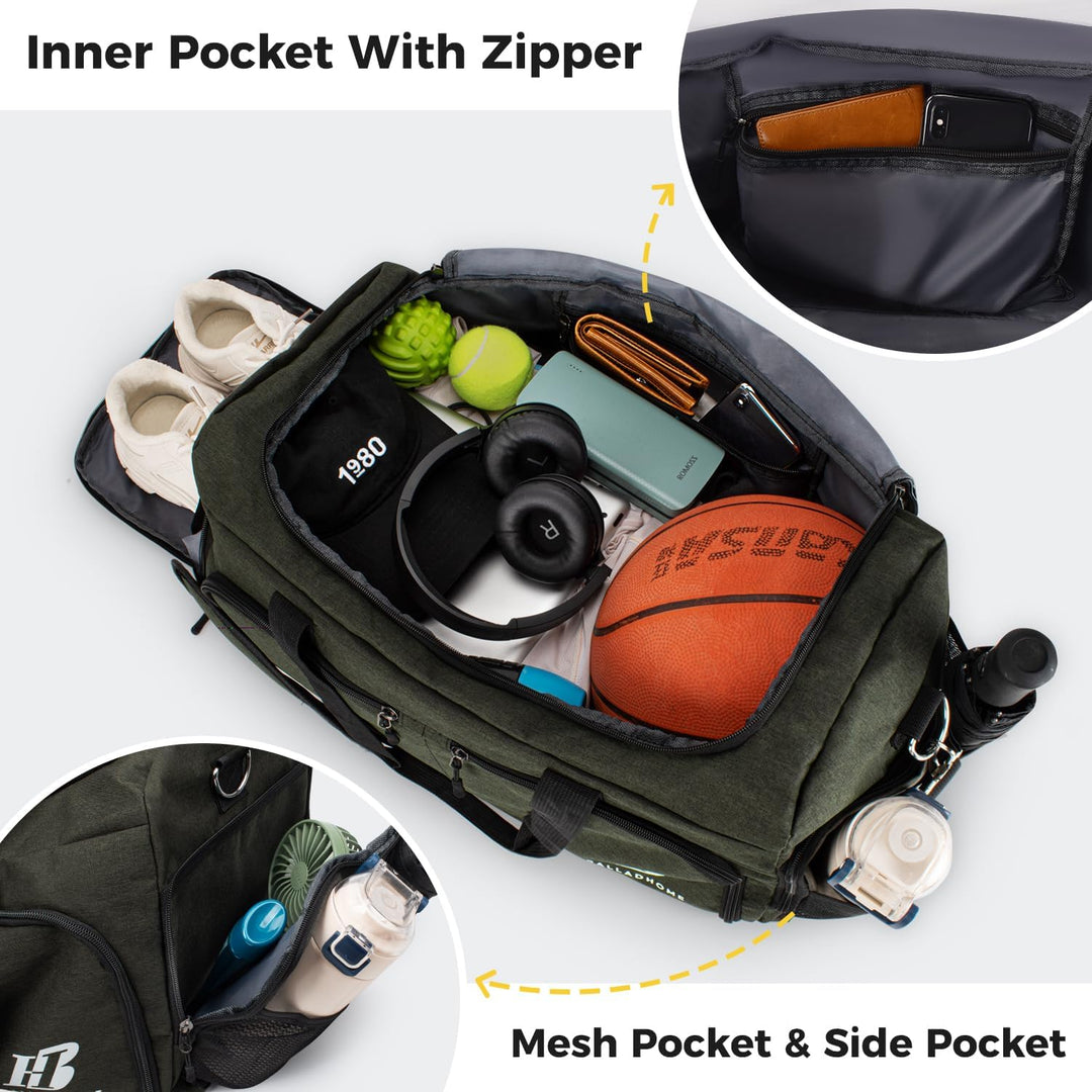 Sporttasche Reisetasche für Damen und Herren Trainingstasche Gym Bag mit Schuhfach und Nassfach Duff