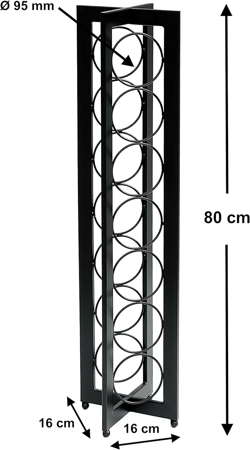 DanDiBo Design Weinregal Metall Schwarz Stehend 96323 X 80 cm Flaschenregal Flaschenständer Flaschen